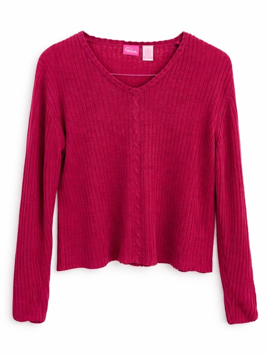 Pappagallo Sweaters - Vintage Pappagallo Raspberry Pink Ribbed Knit Sweater M | Soft Crewneck Cozy 90s